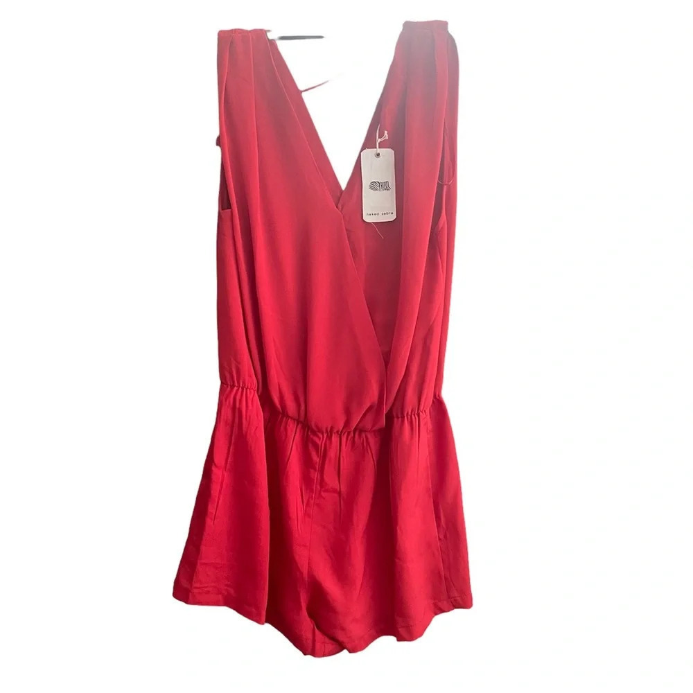 NAKED ZEBRA RED SHORT ROMPER SIZE XSMALL
